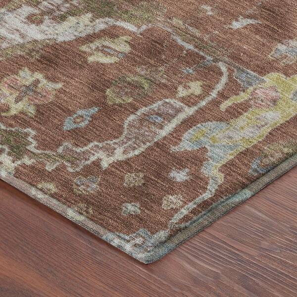 Mayfield Premium Machine Washable Abstract AMF2233 Paprika 3 ft. x 4 ft. Area Rug