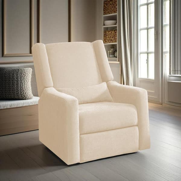 MAYKOOSH Luxury Power Motion Motorized Recliner Chair with Swivel Glider, Upholstered Living Room Sofa in Cream