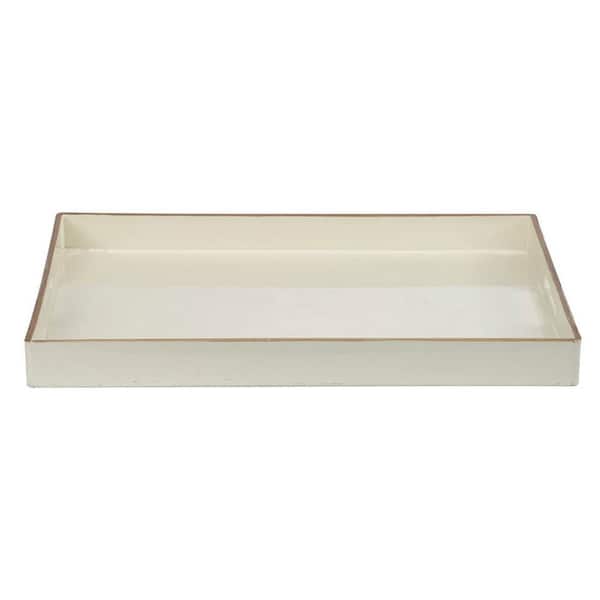 White Rectangle Tray with Cutout Handles