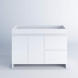 Mace 48 in. W x 20 in. D x 35 in. H Single-Sink Bath Vanity Cabinet without Top in White and Right-Side Drawers