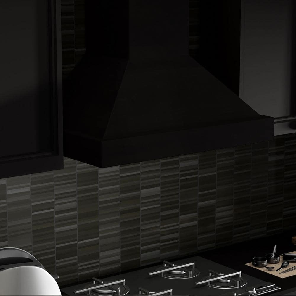 30'' Black Stainless Steel Convertible Wall Mount Range Hood