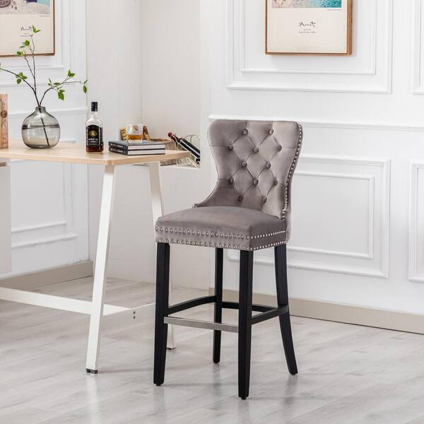 Hart grey discount velvet bar stool