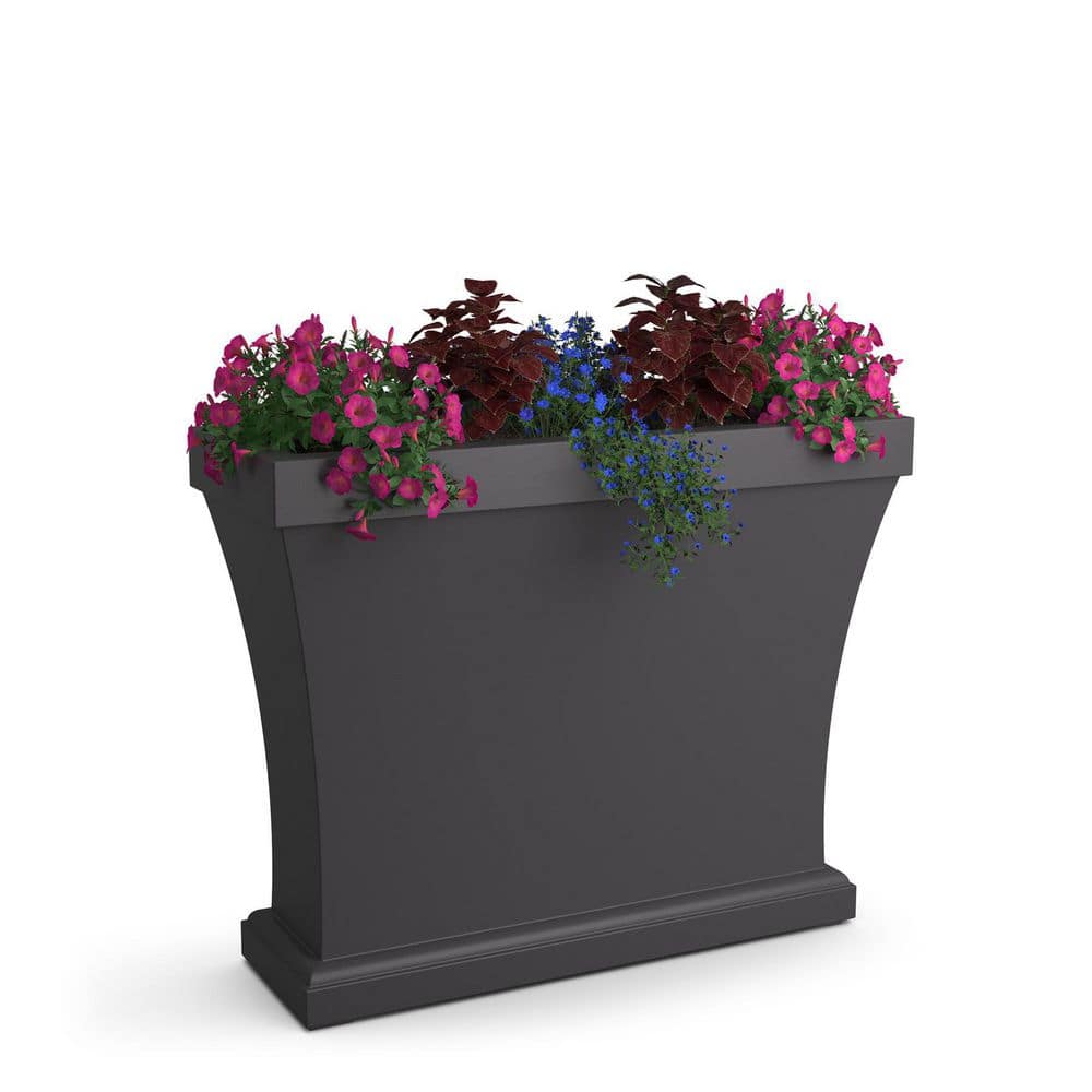 Mayne Bordeaux 40 in. Graphite Grey Polyethylene Trough Planter