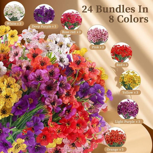 13 in. Multi-Colored 24-Bundles Artificial Other Flowers for