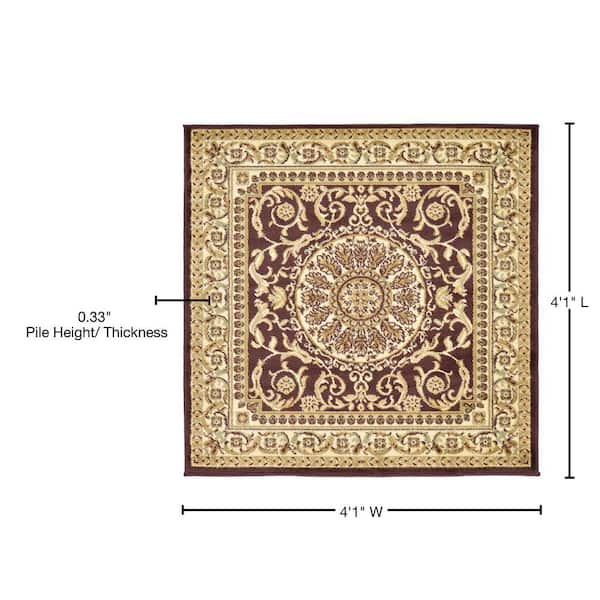 Versailles Napoleon Brown 4' 0 x 4' 0 Square Rug