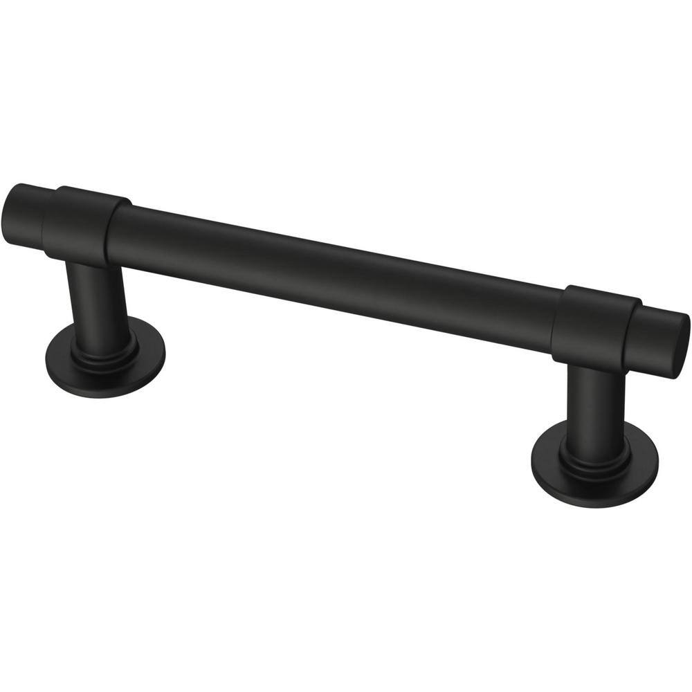 Francisco 3" Matte Black Brass Bar Pulls with Mounting Hardware