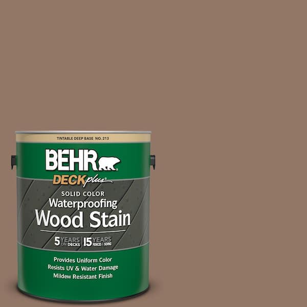 BEHR DECKplus 1 gal. #SC-147 Castle Gray Solid Color Waterproofing Exterior Wood Stain