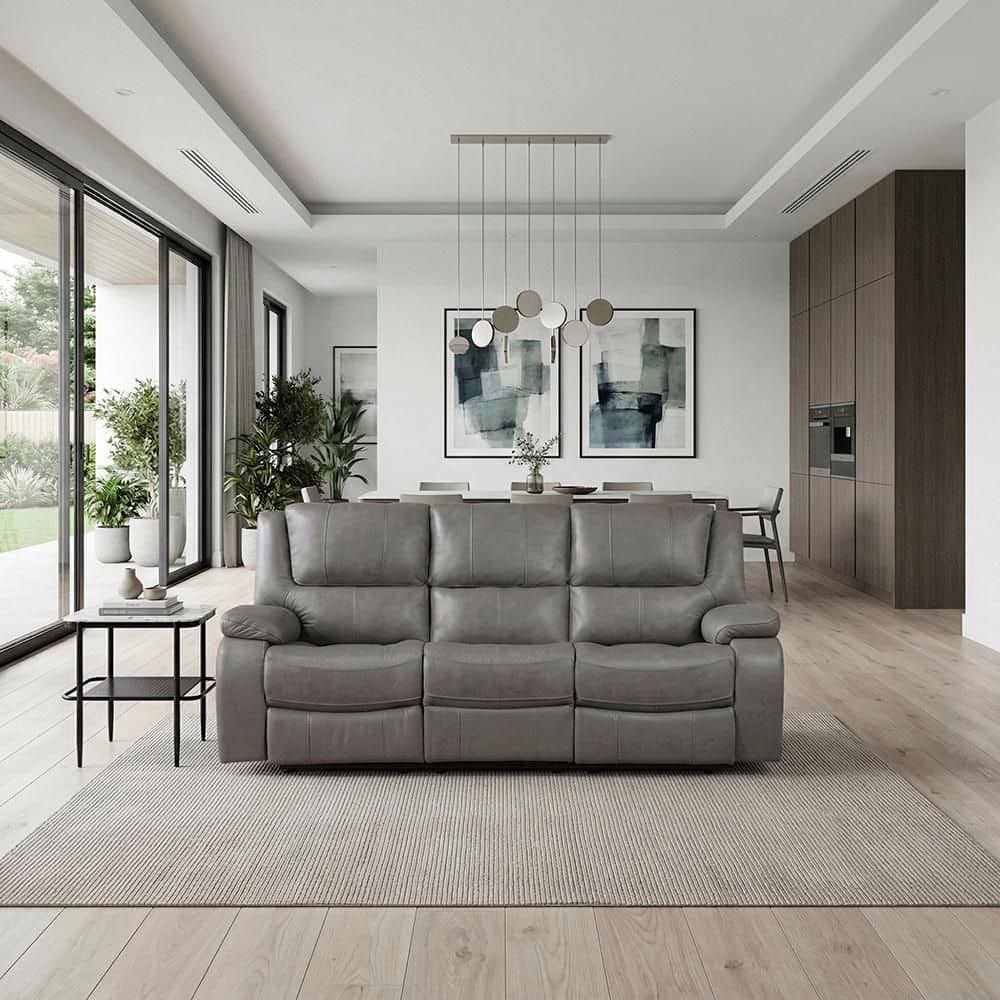 Francfranc DULCE SOFA BK グレー Lazzara Dimitri 86.5 in. W Pillow Top Arm Top Grain Leather