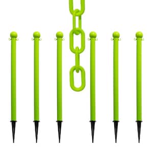 Safety Green Light Duty Ground Pole and Chain Kit