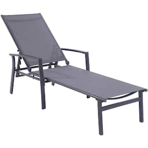 Nova Aluminum Adjustable Outdoor Chaise Lounge in Gray