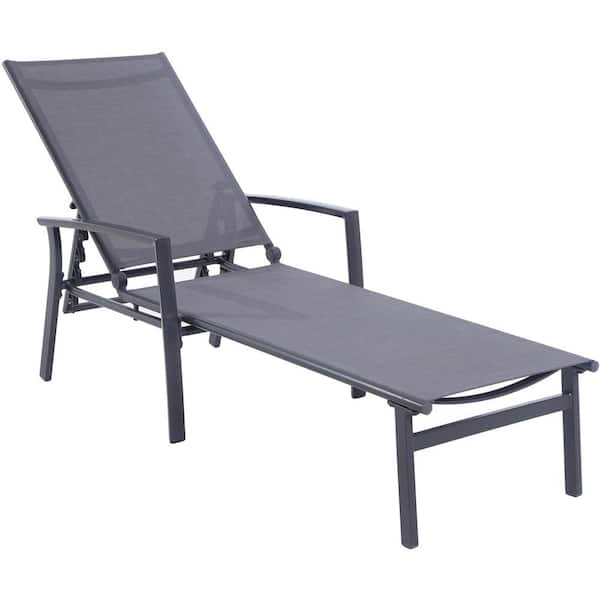 Cambridge Nova Aluminum Adjustable Outdoor Chaise Lounge in Gray ...