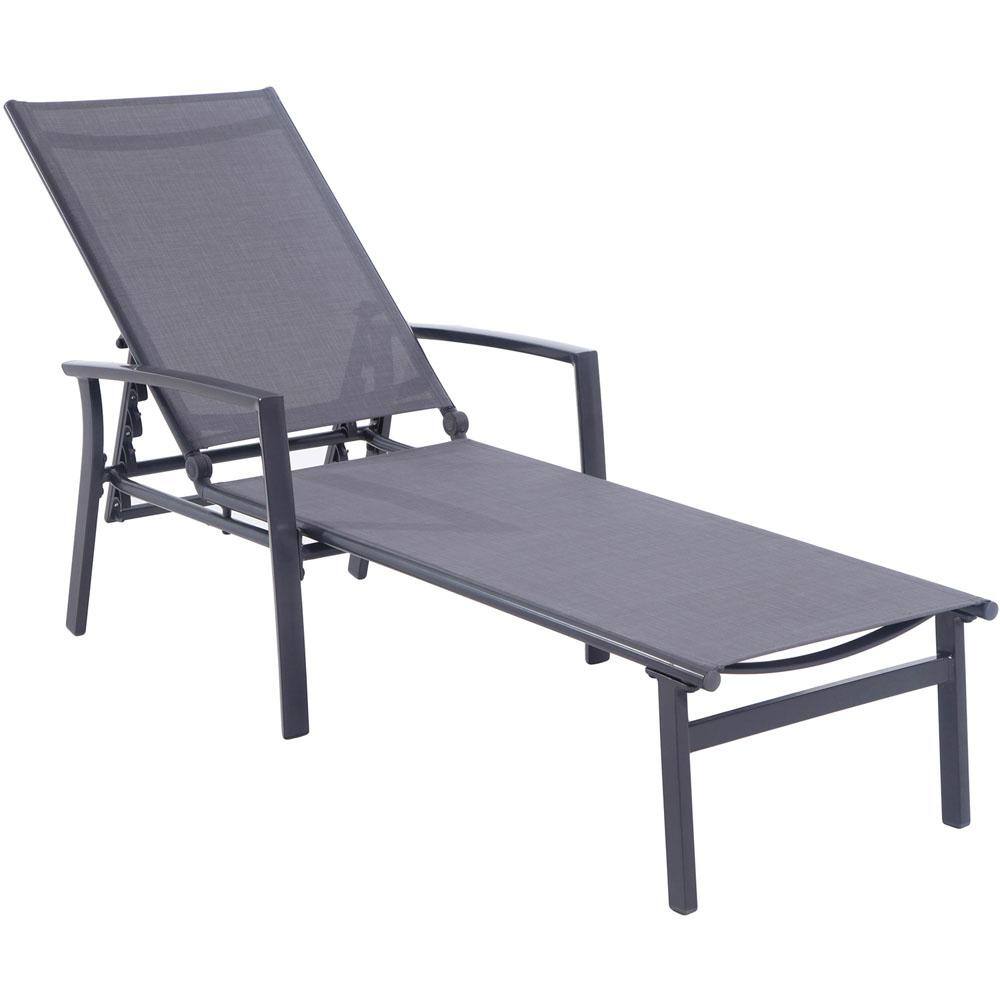 Naples Gray Aluminum Outdoor Chaise Lounge with Adjustable Backrest