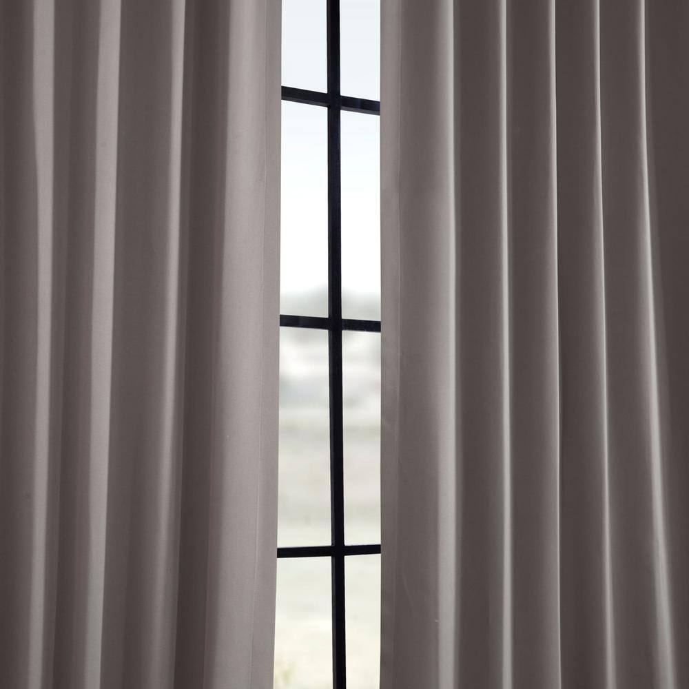 Neutral Grey Polyester Blackout Curtain Panel - 50 in. W x 108 in. L