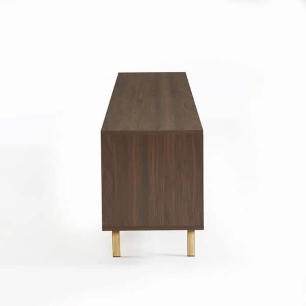 Edwin's Choice Dark Walnut 75 in. TV Stand Fits TVs up to 85 in