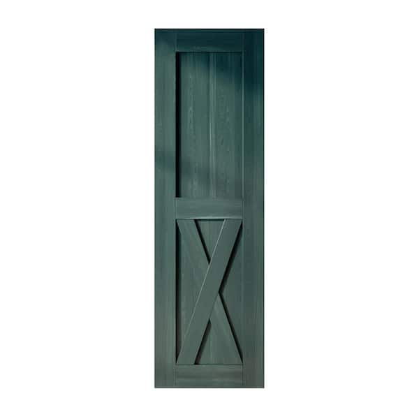 HOMACER 26 in. x 84 in. X-Frame Royal Pine Solid Natural Pine Wood Panel Interior Sliding Barn Door Slab with Frame