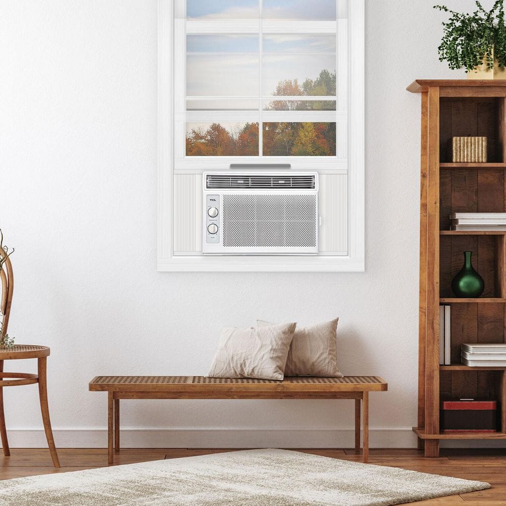 Compact White 5000 BTU Window Air Conditioner with Remote