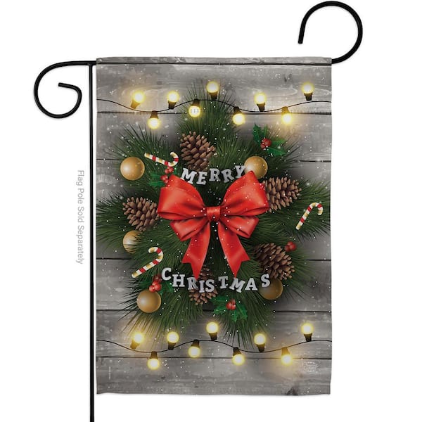 13 in. x 18.5 in. Lightful Merry Christmas Garden Flag Double-Sided Winter Decorative Vertical Flags