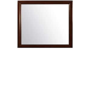 39 in. W x 35 in. H Wood Dark Brown Wood Decorative Mirror