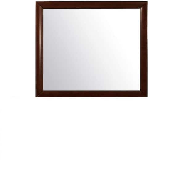 HomeRoots 39 in. W x 35 in. H Wood Dark Brown Wood Decorative Mirror