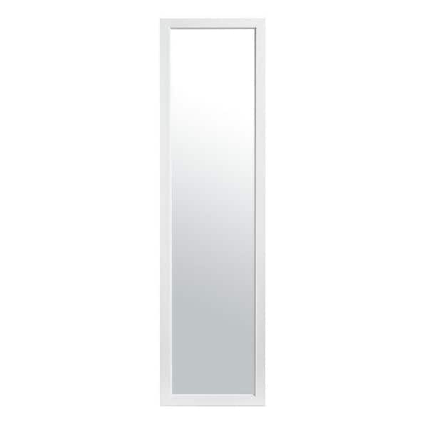 Unbranded 15.75 in. W x 51.18 in. H Modern Rectangle Framed White Mirror
