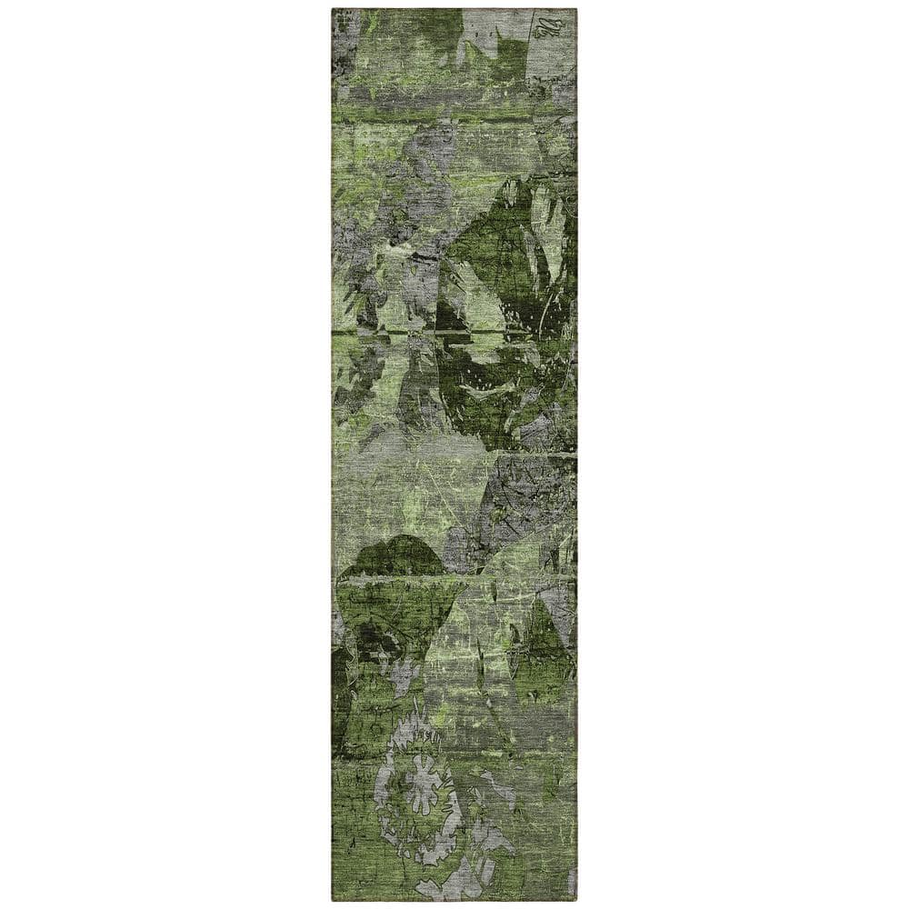 Addison Rugs Chantille ACN555 Green 2 ft. 3 in. x 7 ft. 6 in. Machine ...