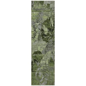 Chantille ACN555 Green 2 ft. 3 in. x 7 ft. 6 in. Machine Washable Indoor/Outdoor Geometric Runner Rug