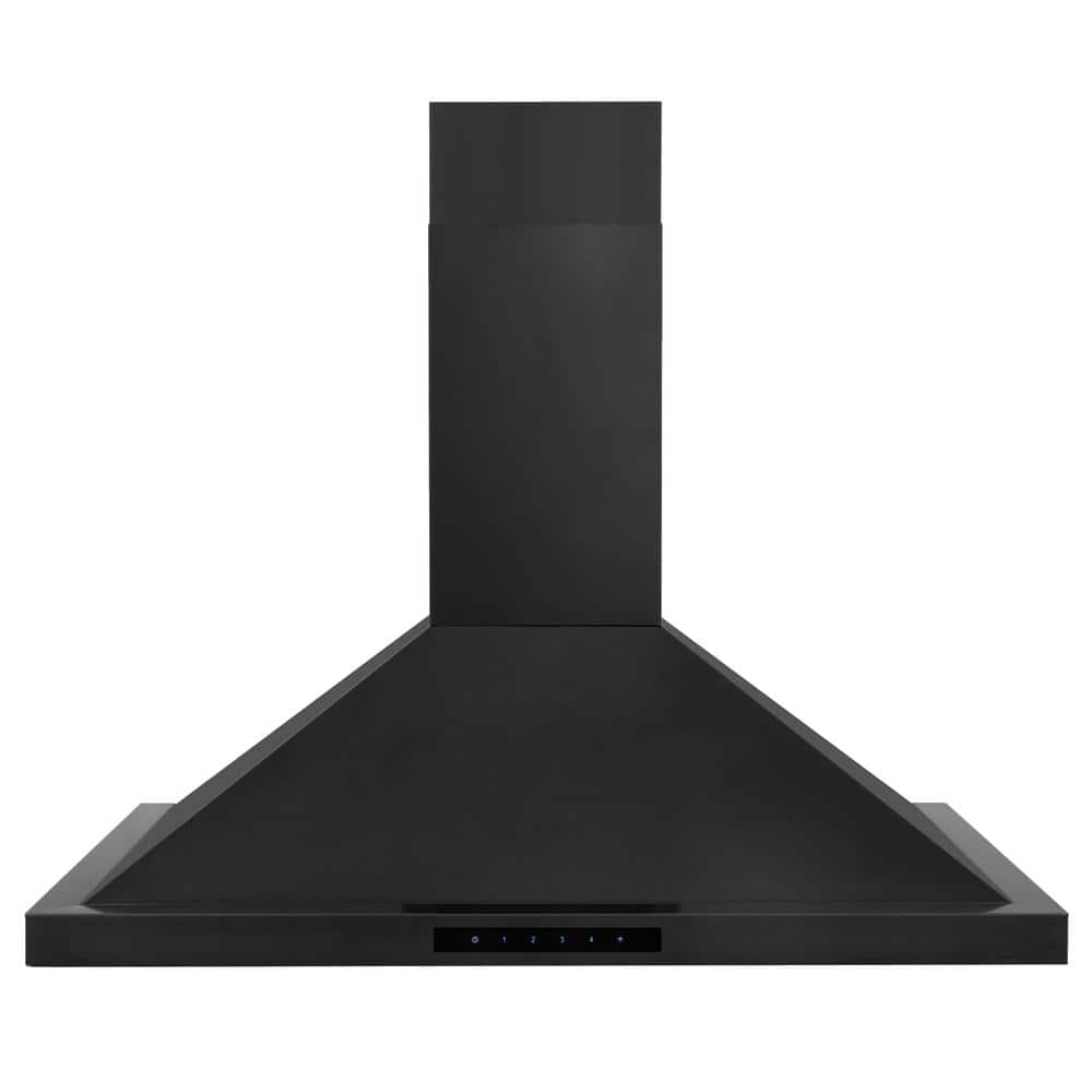 30'' Black Stainless Steel Convertible Wall Mount Range Hood