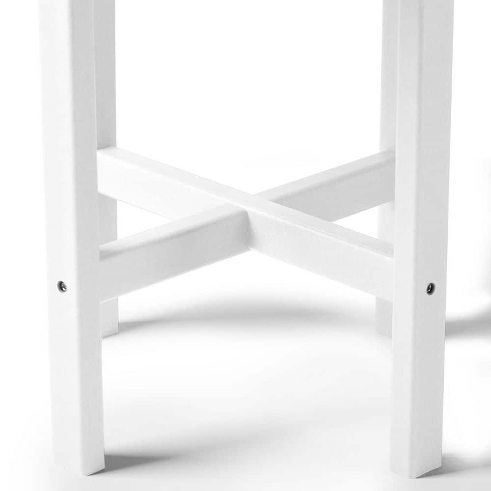 White 18" Round Polywood Outdoor Side Table