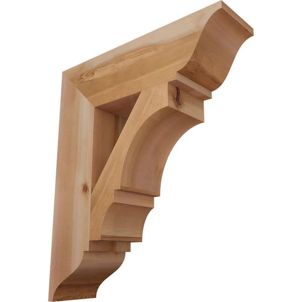Ekena Millwork 5.5 in. x 26 in. x 22 in. Western Red Cedar Balboa Traditional Smooth Bracket