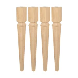 33-1/2-1/2 in. x 3-1/2 in. Unfinished North American Solid Hardwood Kitchen Island Leg (Pack of 4)