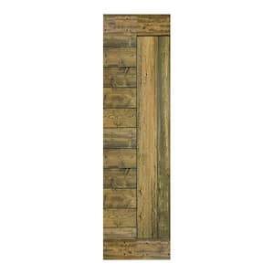 L Series 24 in. x 84 in. Aged Barrel Finished Solid Wood Barn Door Slab - Hardware Kit Not Included