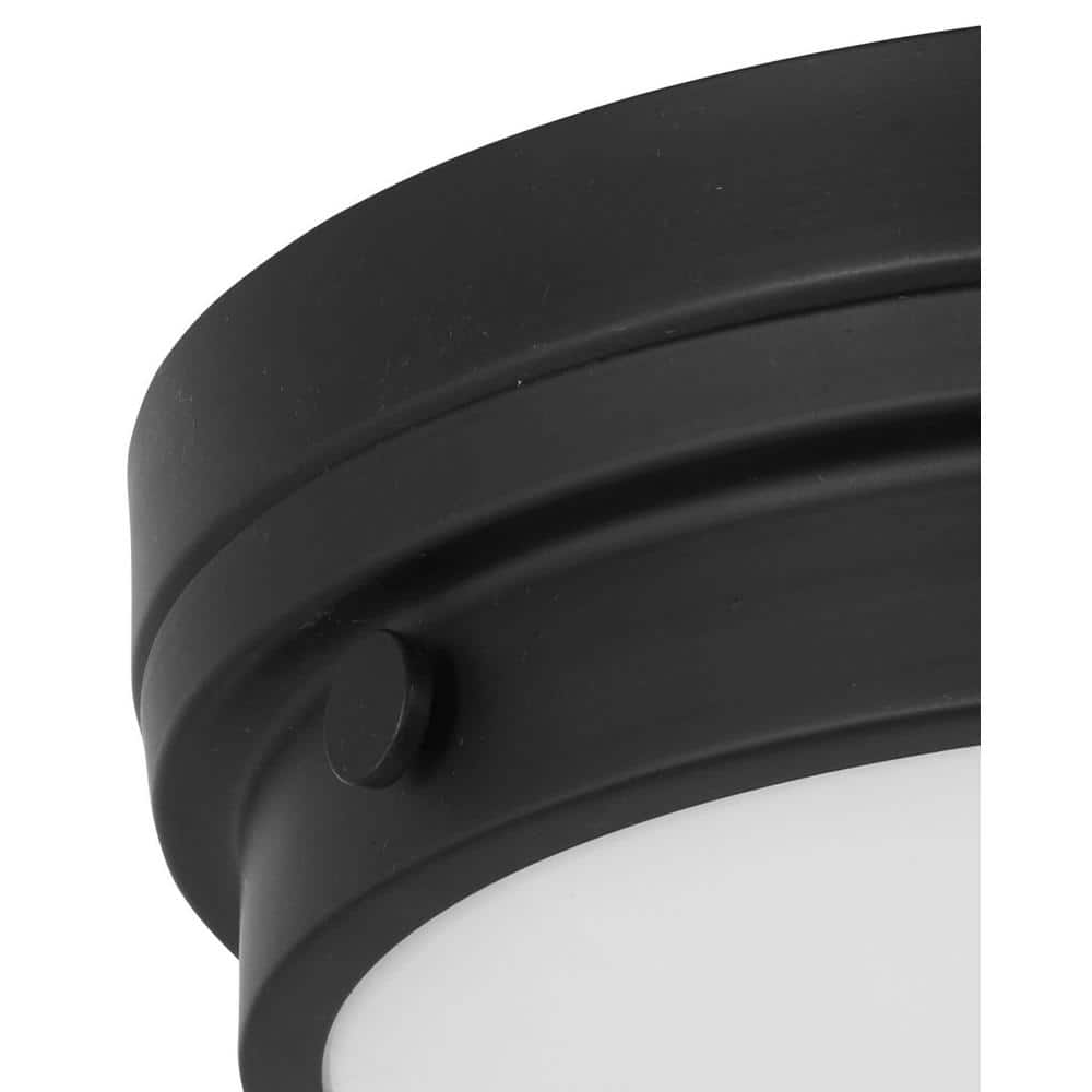 Coal Finish Dual-Light Indoor/Outdoor Flush Mount with Clear Glass