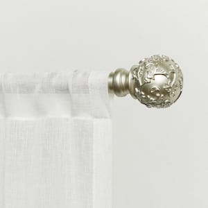 Vine 84 in. - 160 in. Indoor/Outdoor Adjustable Length 1 in. Single Curtain Rod Kit in Matte Silver with Finial