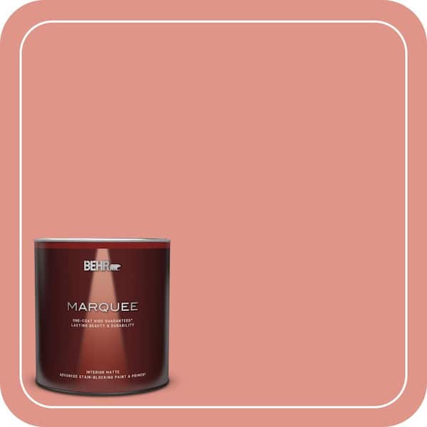 BEHR MARQUEE 1 qt. #BIC-18 Fresh Watermelon Matte Interior Paint & Primer