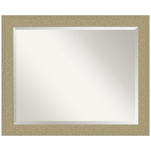 Medium Rectangle Glossy Gold Metallic Beveled Glass Modern Mirror (26.25 in. H x 32.25 in. W)