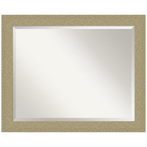 Amanti Art Medium Rectangle Glossy Gold Metallic Beveled Glass Modern Mirror (26.25 in. H x 32.25 in. W)