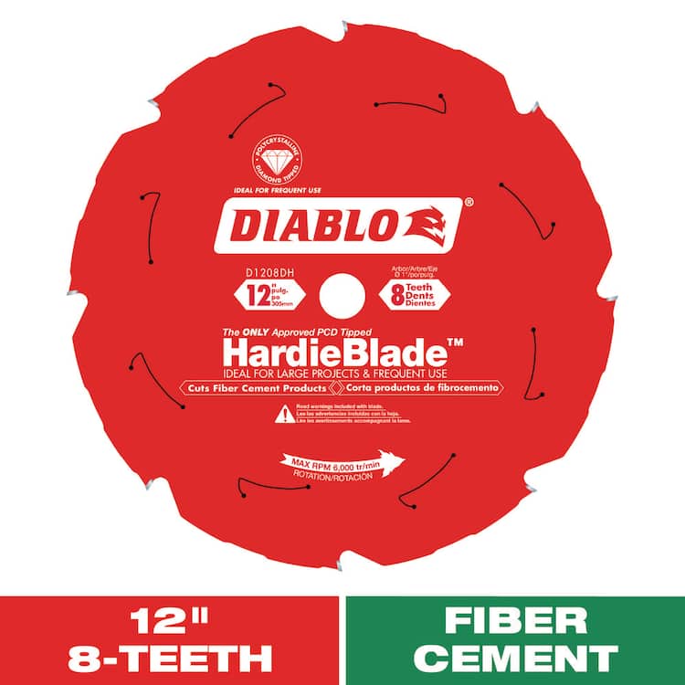 DIABLO 12in. x 8-Teeth HardieBlade Saw Blade for Fiber Cement