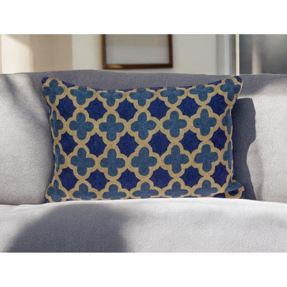 Blue Abstract Polyester 12 in. X 20 in. Throw Pillow price history on PriceWatchPro