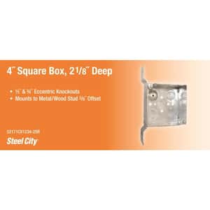 4 in. Metallic Square Box with CV Bracket