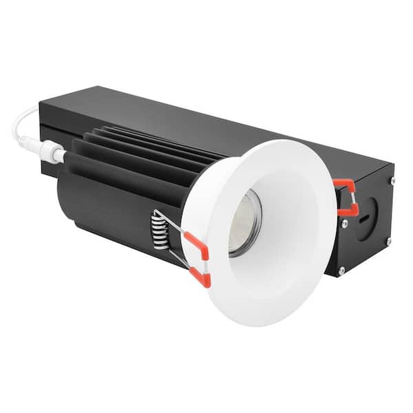 2 in. Integrated LED Regressed Recessed Light w/Round White Trim 5CCT, CRI90, Dimmable 14/20-Watt, 60° Beam, 1200/1700LM