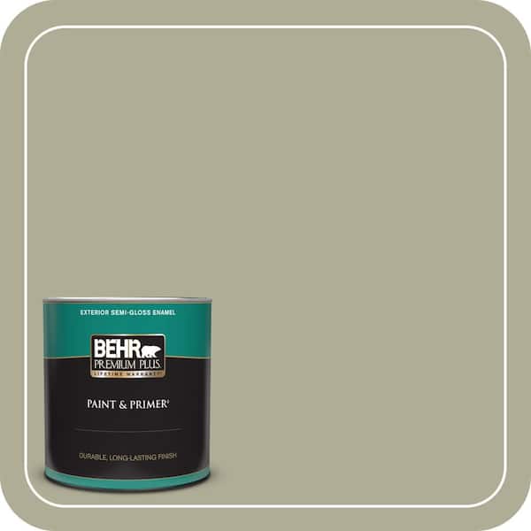 BEHR PREMIUM PLUS 1 qt. #MQ6-27 Sage Wisdom Semi-Gloss Enamel Exterior Paint & Primer