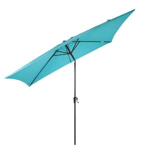 COBANA 6.6 x 9.8ft Rectangular Patio Umbrella, Outdoor Table Market Umbrella with Push Button Tilt/Crank, Turquoise