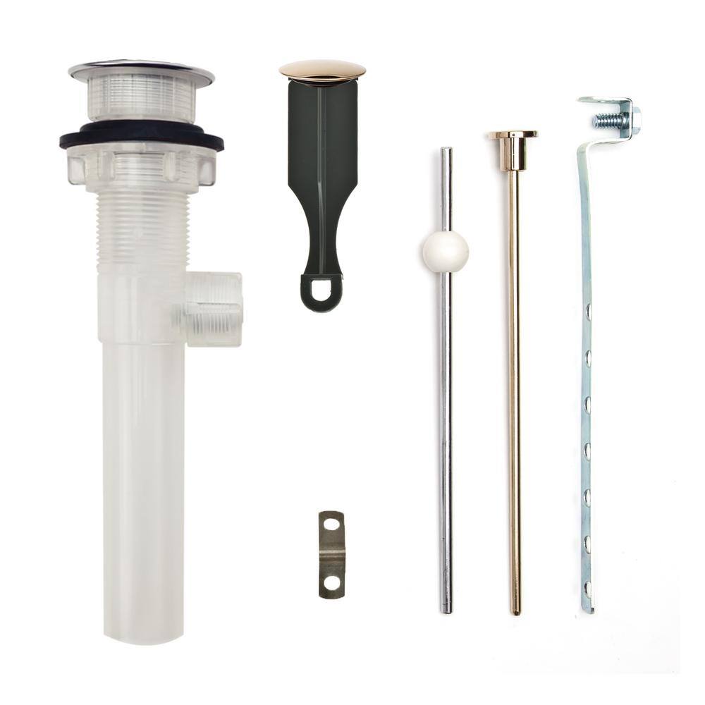 "Bathroom Pop-Up Drain with Ball Rod, Transparent ABS Body w/ Overflow, 1.6-2"" Sink Hole, Polished Brass" price history on PriceWatchPro