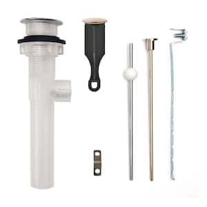 Bathroom Pop-Up Drain with Ball Rod, Transparent ABS Body w/ Overflow, 1.6-2" Sink Hole, Polished Brass