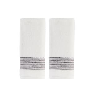 Geo White Stripe Cotton Single Hand Towel