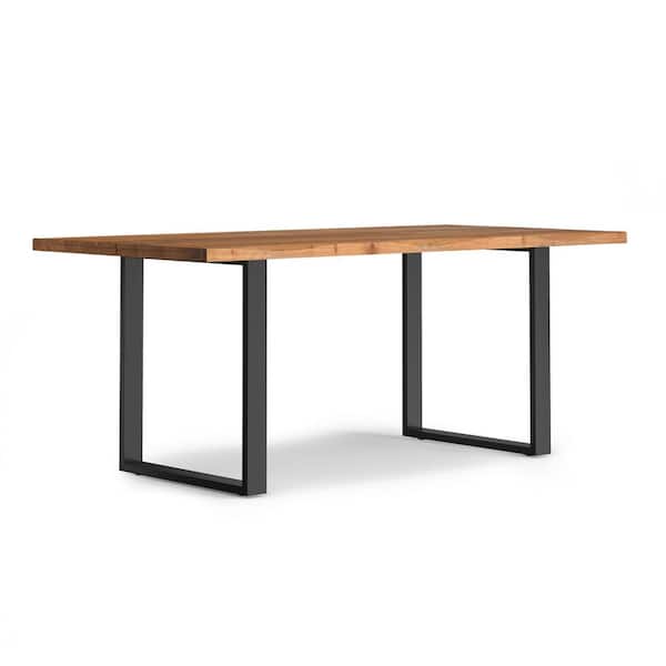 Fieldcrest Modern Industrial Natural Wood 72 in. 4-Legs Rectangle Dining Table Seats-8
