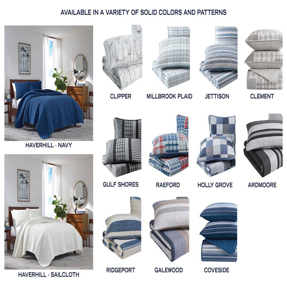 White and Gray Twin Cotton Reversible Quilt Set