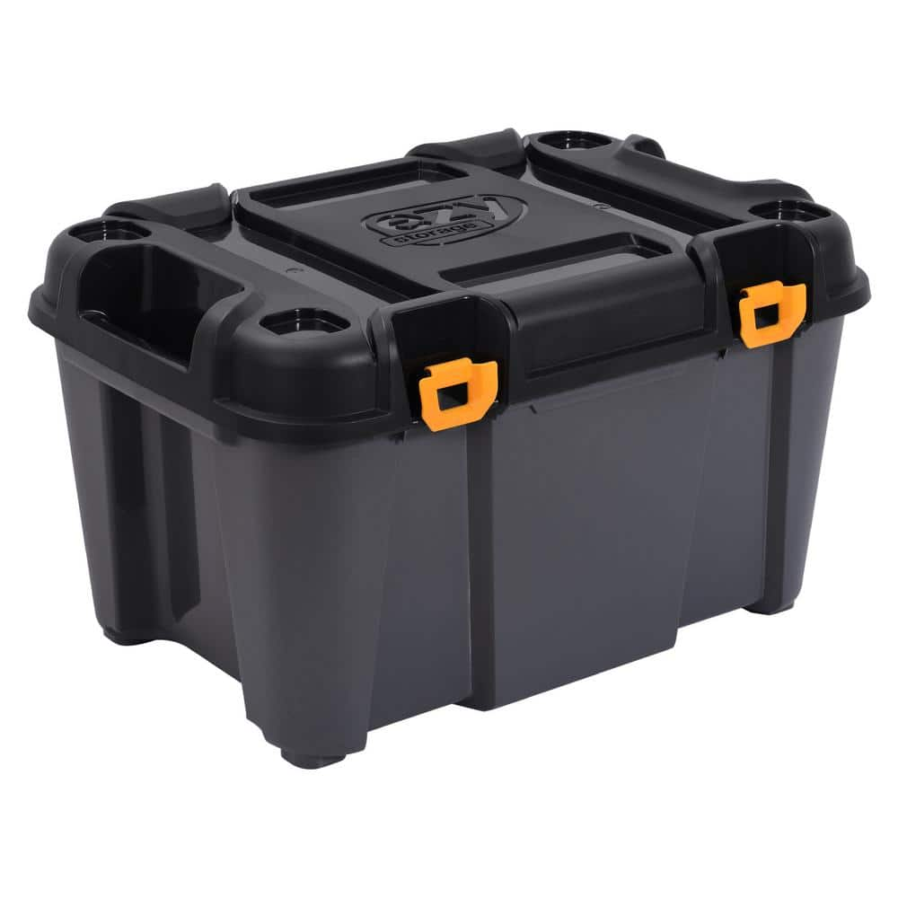 Extra Large 100L Heavy Duty Storage Container Tough Tub w Clip Lid  Stackable Box