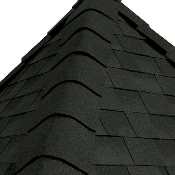 TimberTex Charcoal Premium Double-Layer Hip and Ridge Cap Roofing Shingles ( 20 lin. ft. per Bundle) (30-pieces)