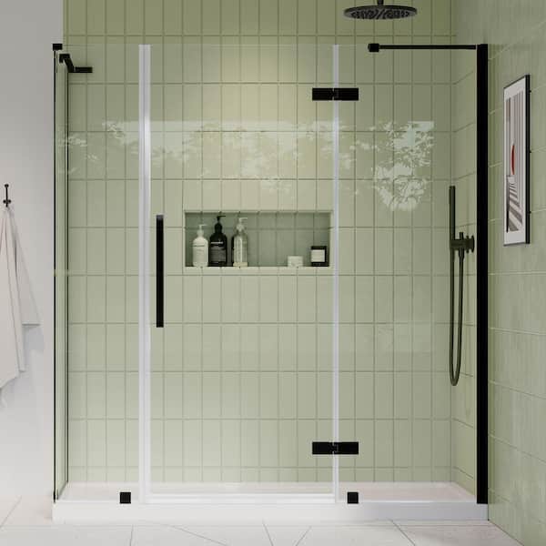 OVE Decors Tampa 72 in. L x 36 in. W x 75 in. H Corner Shower Kit with Pivot Frameless Shower Door in ORB and Shower Pan